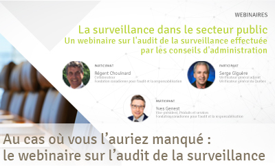La surveillance dans le secteur public – Un webinaire sur l'audit de la surveillance effectuée par les conseils d'administration