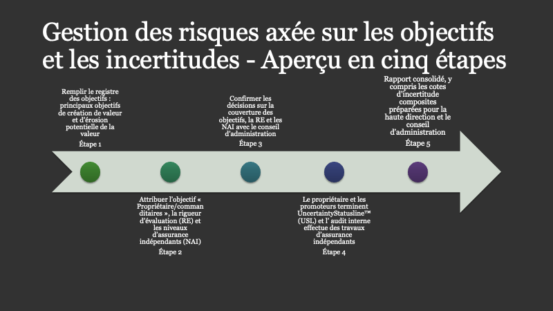 Figure 1 – Gestion des risques axée sur les objectifs et les incertitudes - Aperçu en cinq étapes